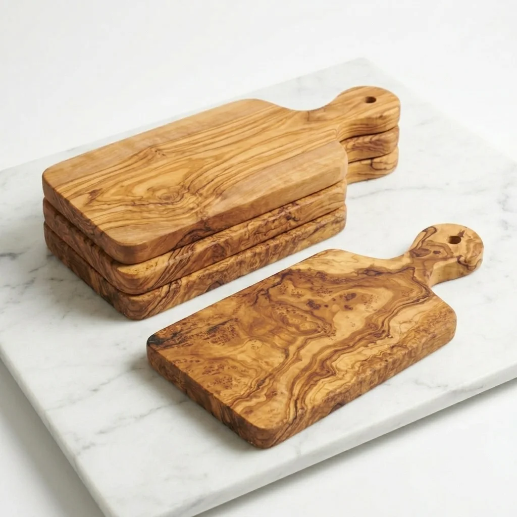 Set de 4 planches en bois d'olivier