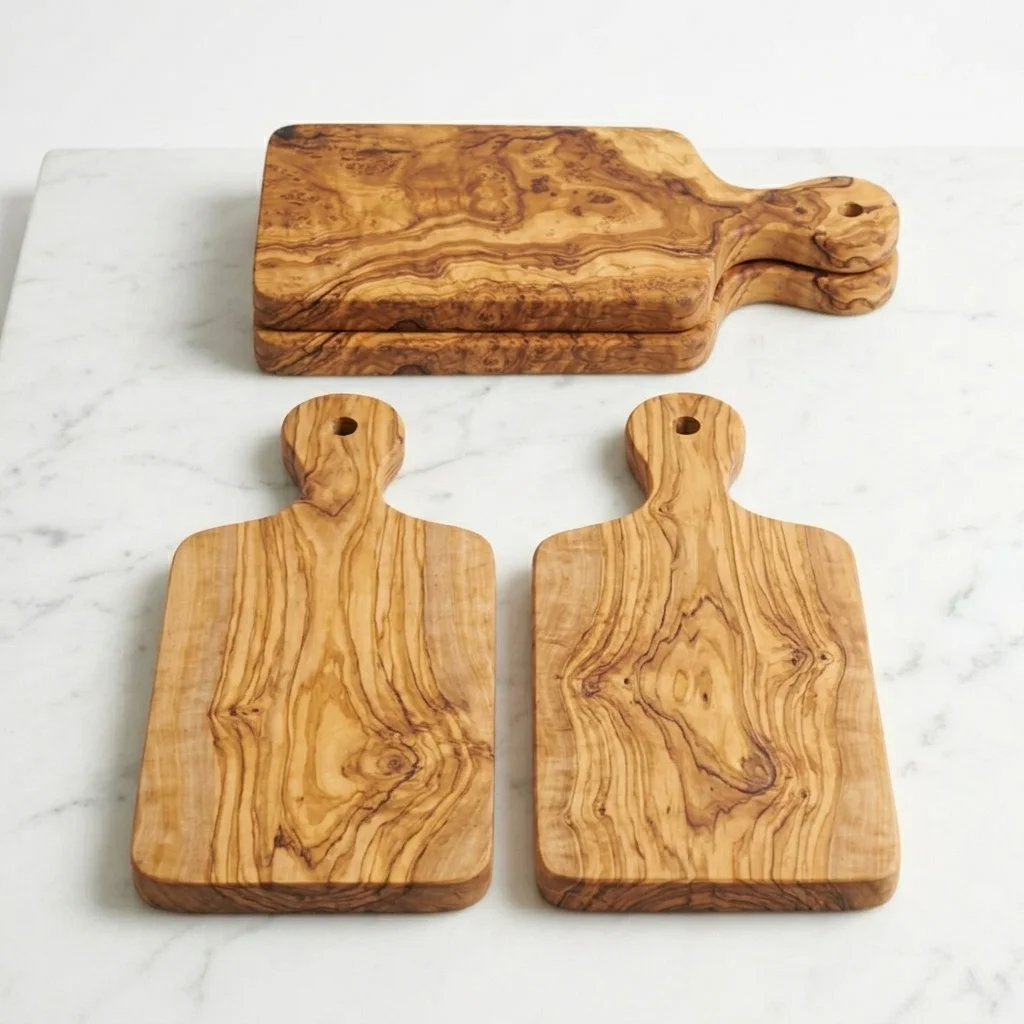Set de 4 planches en bois d'olivier