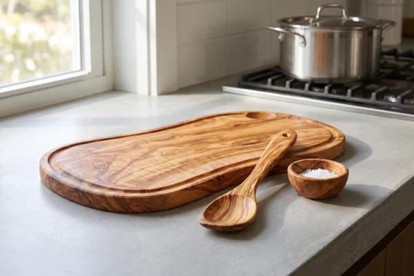 Objets en bois d’olivier utilisés dans la cuisine