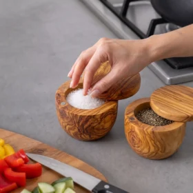 Duo sel et poivre en bois d’olivier