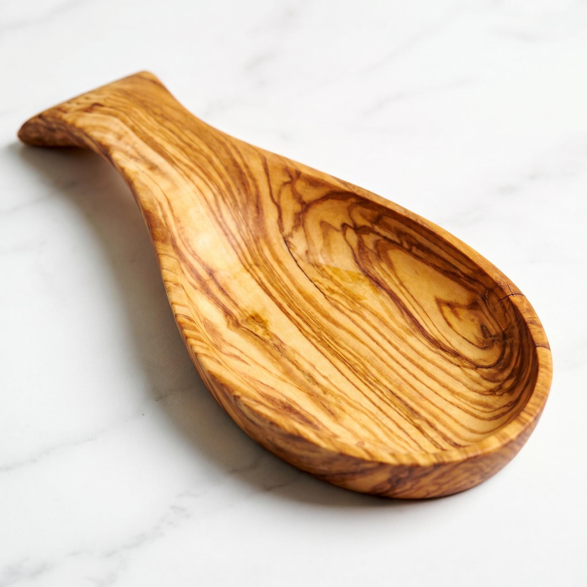 Repose-cuillère en bois d’olivier — détail du composant